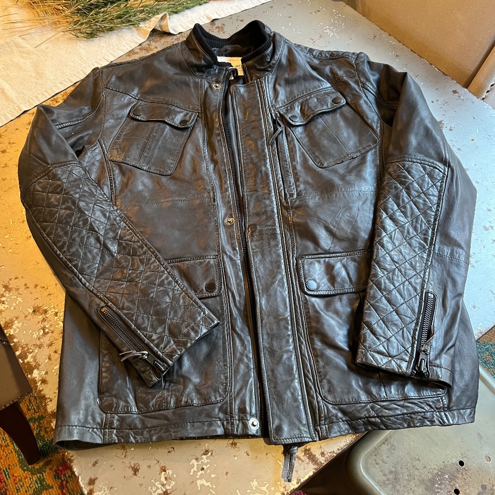 Lindbergh Men’s Genuine Leather Jacket